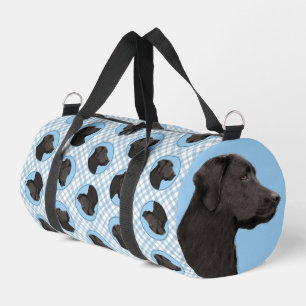 Labrador Retriever Painting Black Lab Pet Dog Art Duffle Bag