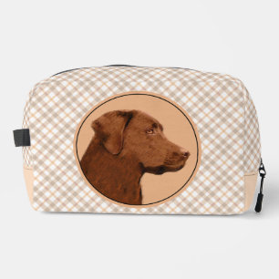 Labrador Retriever Painting Chocolate Lab Dog Art Dopp Kit