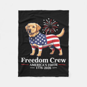 Labrador Retriever Patriotic Dog Dom Crew Fleece Blanket