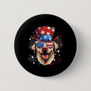 Labrador Retriever Patriotic Usa Flag 4th Of July 6 Cm Round Badge