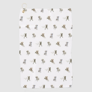 Labrador Retriever Pattern (White) Golf Towel
