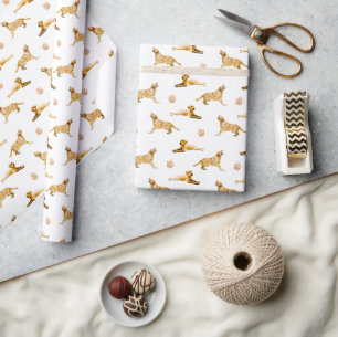 Labrador Retriever Paw Print Pattern  Wrapping Paper