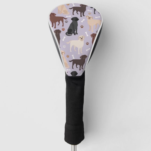 Labrador Retriever Paws and Bones Golf Head Cover (Front)