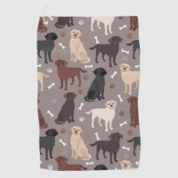 Labrador Retriever Paws and Bones Golf Towel