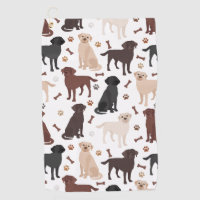 Labrador Retriever Paws and Bones Golf Towel