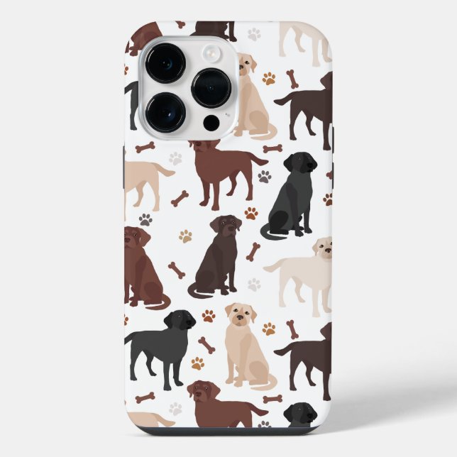 Labrador Retriever Paws and Bones iPhone Case (Back)