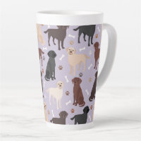 Labrador Retriever Paws and Bones Latte Mug