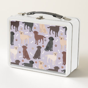 Labrador Retriever Paws and Bones Metal Lunch Box