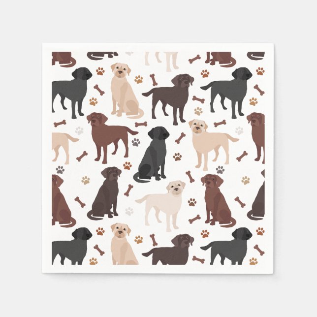 Labrador Retriever Paws and Bones Napkin (Front)