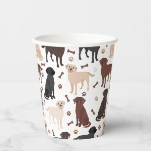 Labrador Retriever Paws and Bones Paper Cups
