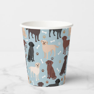 Labrador Retriever Paws and Bones Paper Cups