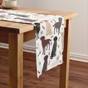Labrador Retriever Paws and Bones Short Table Runn Runner