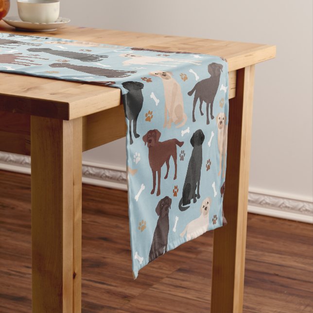 Labrador Retriever Paws and Bones Short Table Runner (In Situ)