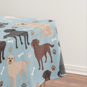 Labrador Retriever Paws and Bones Tablecloth