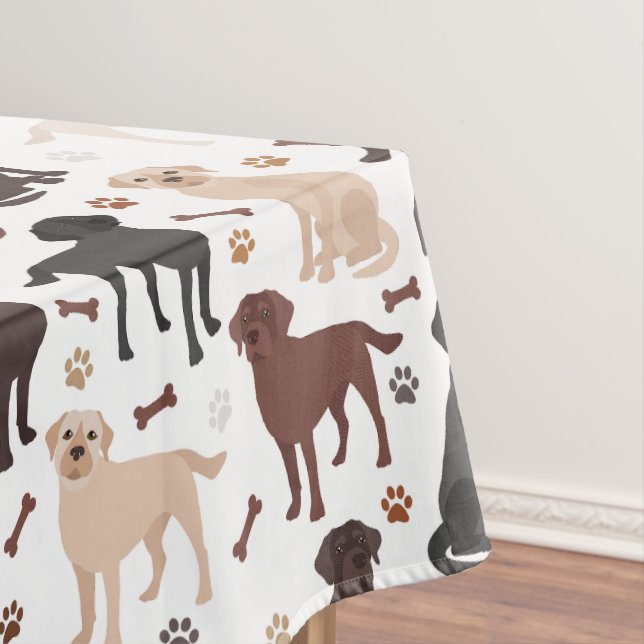 Labrador Retriever Paws and Bones Tablecloth (In Situ)