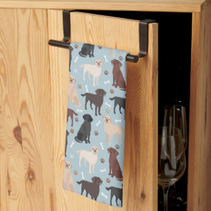 Labrador Retriever Paws and Bones Tea Towel