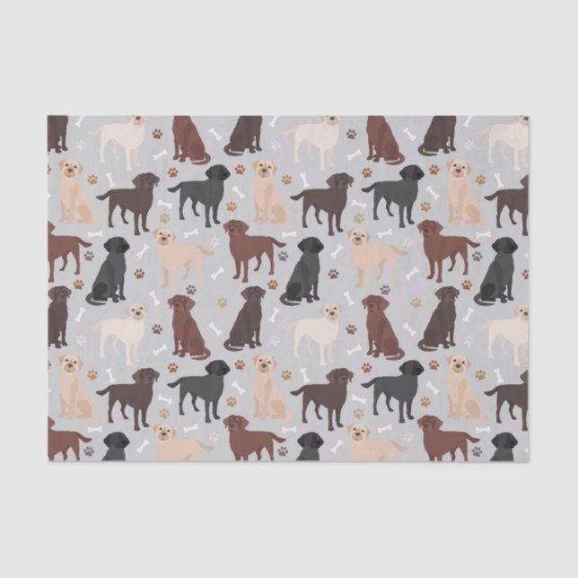 Labrador Retriever Paws and Bones Tissue Paper (Front)