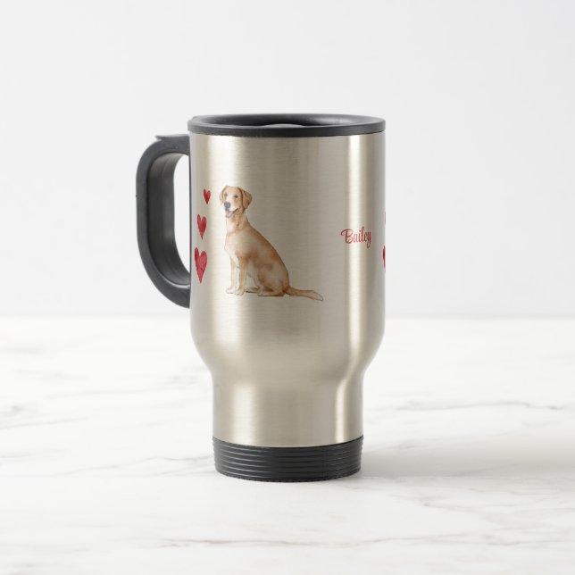 Labrador Retriever Personalised Dog Travel Mug (Front Left)