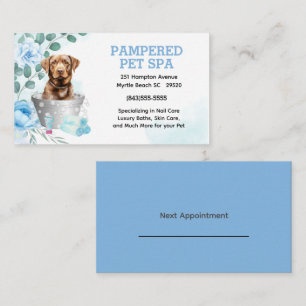  Labrador Retriever Pet Groomer Spa Appointment Business Card