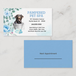 Labrador Retriever Pet Groomer Spa Appointment Business Card