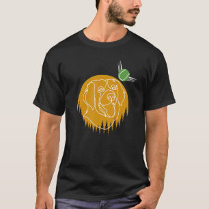 Labrador Retriever Playing Fetch Ball Line Retro V T-Shirt