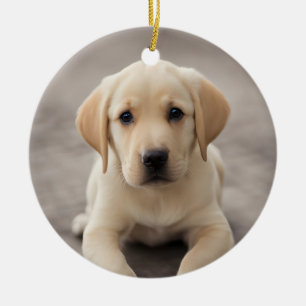 Labrador Retriever Puppy Ceramic Tree Decoration