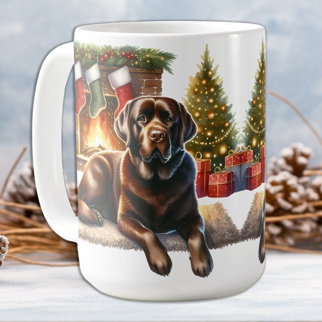 Labrador Retriever Puppy Dog Christmas Holiday Coffee Mug (Creator Uploaded)