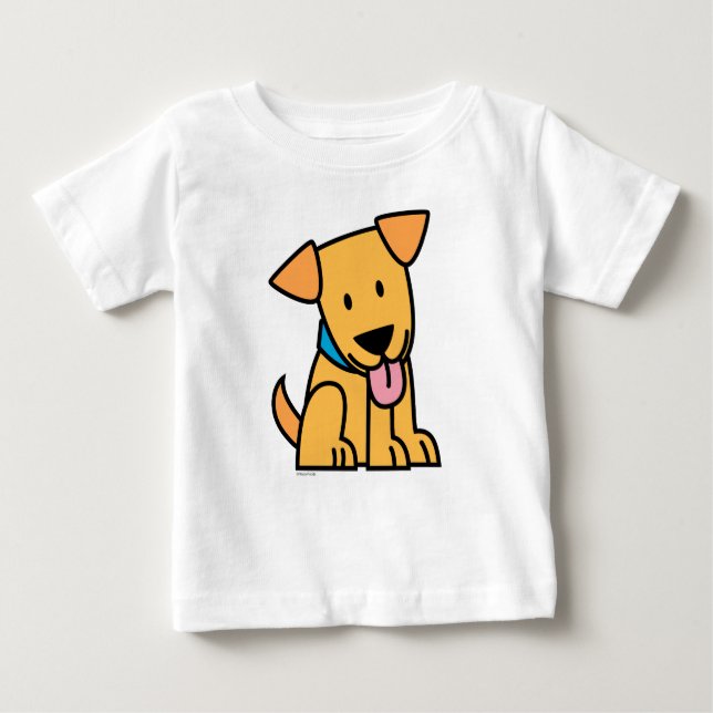 Labrador Retriever puppy dog sit golden cute pup Baby T-Shirt (Front)