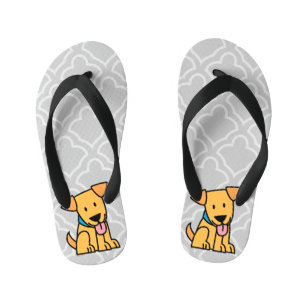 Labrador Retriever puppy dog sit golden cute pup Kid's Jandals
