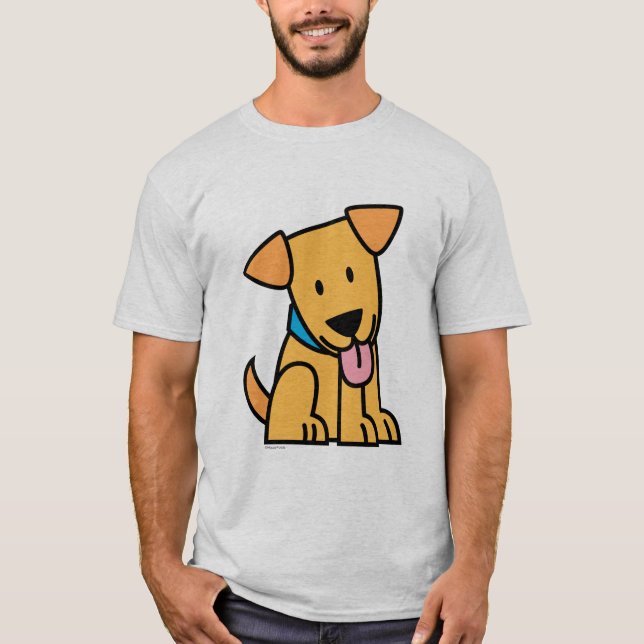 Labrador Retriever puppy dog sit golden cute pup T-Shirt (Front)