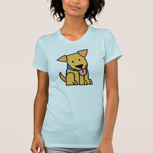 Labrador Retriever puppy dog sit golden cute pup T-Shirt (Front)