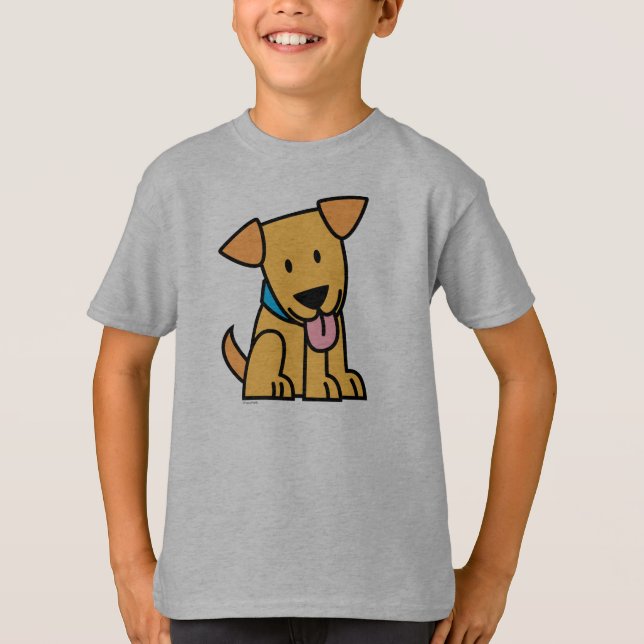 Labrador Retriever puppy dog sit golden cute pup T-Shirt (Front)