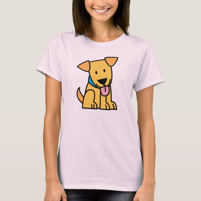 Labrador Retriever puppy dog sit golden cute pup T-Shirt (Front)