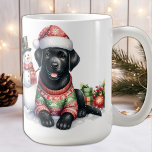 Labrador Retriever Puppy Dog & Snowman Christmas Coffee Mug<br><div class="desc">Introducing our charming coffee mug featuring the beloved Labrador Retriever, just in time for the holiday season! Perfect for dog lovers, this mug is available in black, yellow or chocolate labrador options, so you can choose your favourite. Our mug offers festive designs to choose from, including a cosy fireplace scene,...</div>