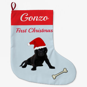 Labrador Retriever Puppy Large Christmas Stocking