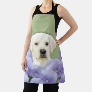 Labrador Retriever Puppy Painting Original Dog Art Apron