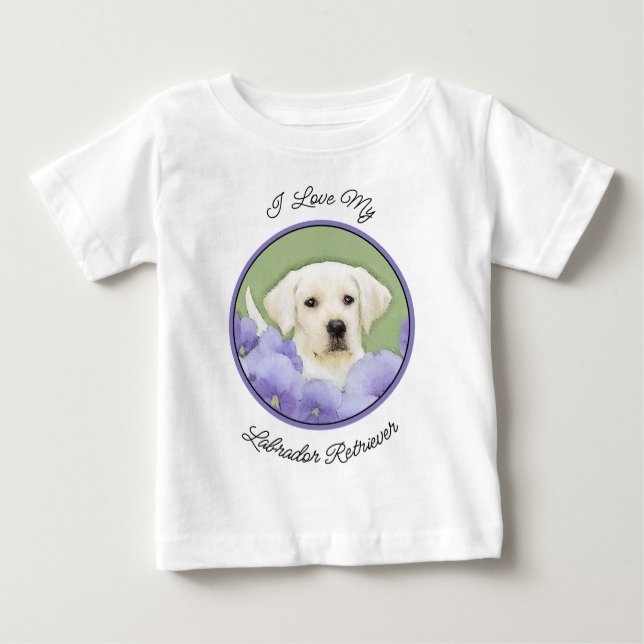 Labrador Retriever Puppy Painting Original Dog Art Baby T-Shirt (Front)