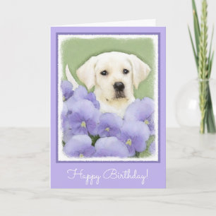 Labrador Retriever Puppy Painting Original Dog Art Card