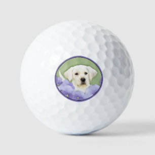 Labrador Retriever Puppy Painting Original Dog Art Golf Balls
