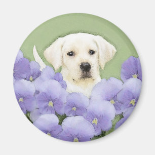 Labrador Retriever Puppy Painting Original Dog Art Magnet