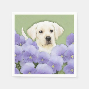 Labrador Retriever Puppy Painting Original Dog Art Napkin