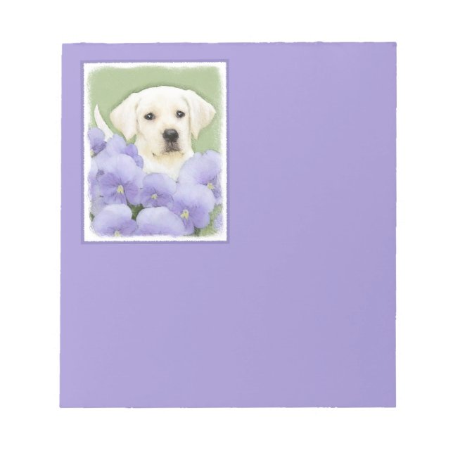 Labrador Retriever Puppy Painting Original Dog Art Notepad (Front)