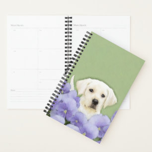 Labrador Retriever Puppy Painting Original Dog Art Planner