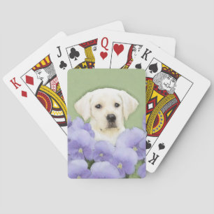Labrador Retriever Puppy Painting Original Dog Art Playing Cards