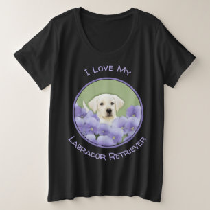 Labrador Retriever Puppy Painting Original Dog Art Plus Size T-Shirt