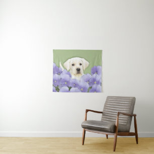 Labrador Retriever Puppy Painting Original Dog Art Tapestry