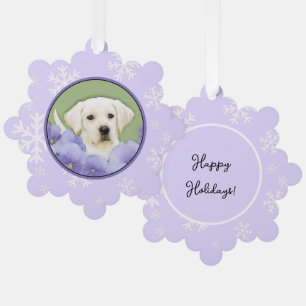 Labrador Retriever Puppy Painting Original Dog Art Tree Decoration Card