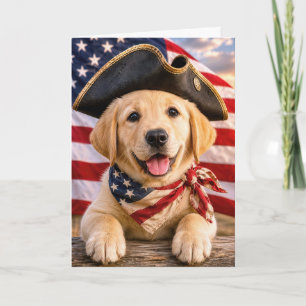 Labrador Retriever Puppy Wearing a Tricorn Hat Card