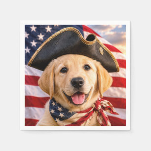 Labrador Retriever Puppy Wearing a Tricorn Hat Napkin