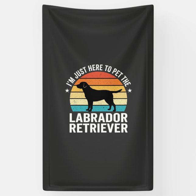 Labrador Retriever Retro Dog Petting Banner (Vertical)